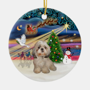 Kerstmagie - Shih Tzu (Y) Keramisch Ornament