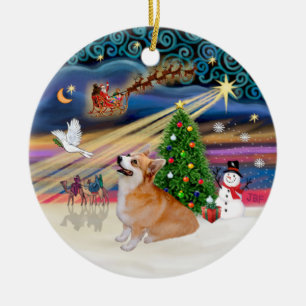 Kerstmagie - Welsh Corgi (Pembroke 7b) Keramisch Ornament