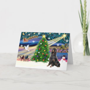 Kerstmagisch Gordon Setter Feestdagen Kaart
