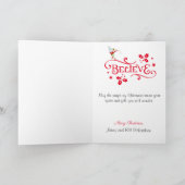 Kerstmagische Elves voegen uw handtekening en datu Feestdagen Kaart (Binnen)