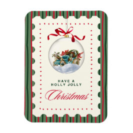Kerstmagneet met Hulstige Kerst Magneet