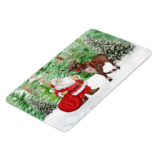 Kerstmagneet met kerstman en kerstman magneet (Linkerzijde)