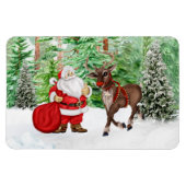 Kerstmagneet met kerstman en kerstman magneet (Horizontaal)