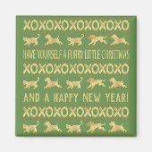 Kerstmagneet Square FURRY KLEINE CHRISTMAS Magneet (Voorkant)