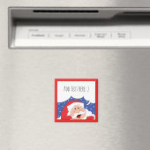 Kerstmagneet Square Santa Says Magneet (Insitu (Vaatwasser))