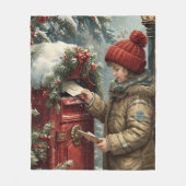 Kerstmailbox fleece deken warm knus winter (Voorkant)