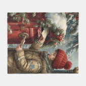 Kerstmailbox fleece deken warm knus winter (Voorkant (Horizontaal))