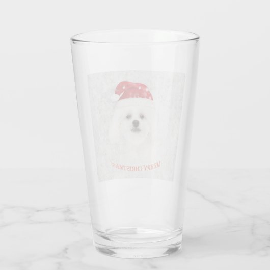 KerstMaltese puppy Glas (Achterkant)