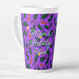 Kerstmams brandstof paars patroon latte mok