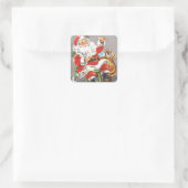  kerstman 1950 vierkante sticker (Tas)