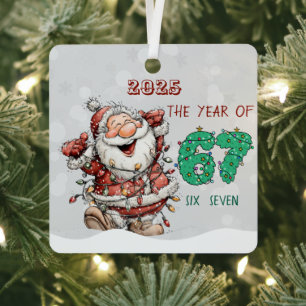Kerstman 2025 Jaar van Zes Zeven Kerst Ornament