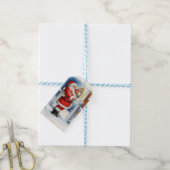  Kerstman 3 Cadeaulabel (Met Touw)