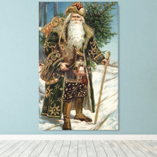  kerstman 3 canvas afdruk (Insitu (Houten vloer))