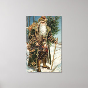 kerstman 3 canvas afdruk