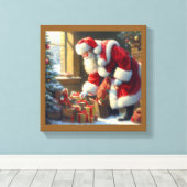 Kerstman 3 canvas afdruk (Insitu (Houten vloer))