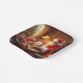 Kerstman 4 papieren bordje (Gebogen)