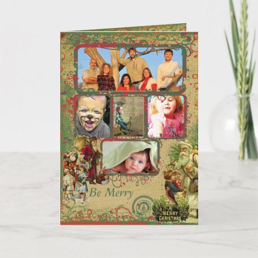  kerstman 5 Foto Kaart (Voorkant)