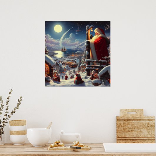 Kerstman 5 poster (Keuken)