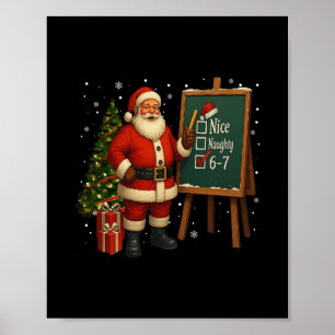 Kerstman 6-7 Meme Leuk Stout 67 Kerstmis Brain Rot Poster