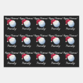 Kerstman - Aangepaste Golf Ball Sports Santa Wrap Inpakpapier Vel (Voorkant 2)