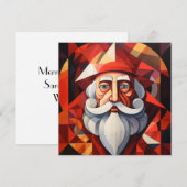 Kerstman Abstracte Kunst Feestdagenkaart (Voorkant / Achterkant)