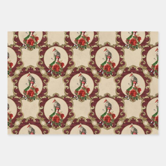 Kerstman Alice in Wonderland Inpakpapier Vel (Voorkant 2)
