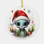 Kerstman Alien Keramisch Ornament (Voorkant)
