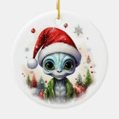 Kerstman Alien Keramisch Ornament (Achterkant)