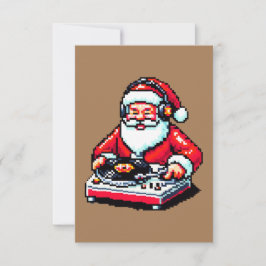 Kerstman als DJ: 8-bit Kerstmis Cheer Kaart