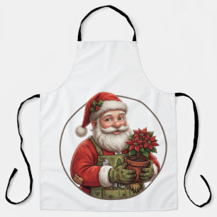 Kerstman als tuinman Poinsettia Kerstornament Schort