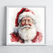 Kerstman aquarel tekening Kerstmis