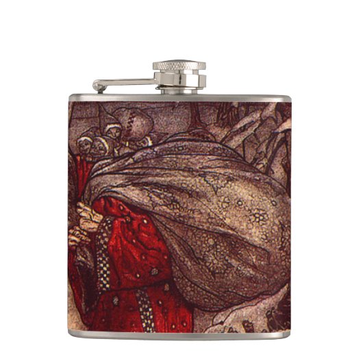 Kerstman Arthur Rackham Heupfles (Voorkant)