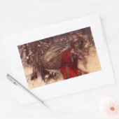 Kerstman Arthur Rackham Rechthoekige Sticker (Envelop)
