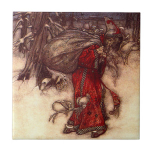 Kerstman Arthur Rackham Tegeltje