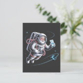 Kerstman Astronaut met ruimtepak Kerstmis Uitnodiging Briefkaart (Staand voorkant)