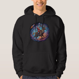 Kerstman Astronaut Ridder Vliegende Rendieren Ruim Hoodie