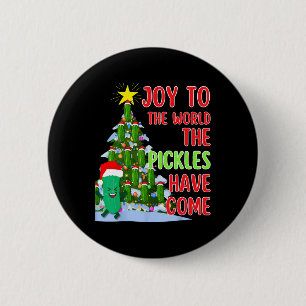 Kerstman Augurk Kerstboom Lichtjes Fun Augurk Cade Ronde Button 5,7 Cm