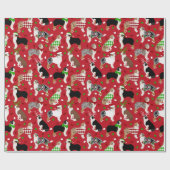 Kerstman Australian Shepherd Cadeaupapier (Vlak)