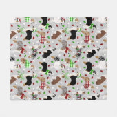Kerstman Australian Shepherd Fleece Blanket Deken (Voorkant (Horizontaal))