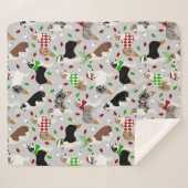 Kerstman Australian Shepherd Sherpa Blanket Sherpa Deken (Voorkant (horizontaal))