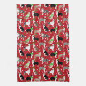 Kerstman Australian Shepherd Theedoek (Verticaal)