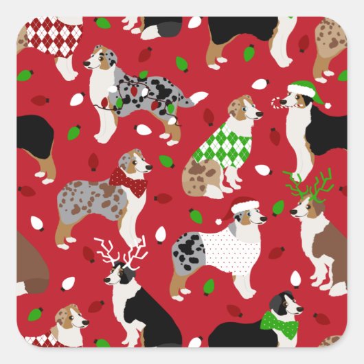 Kerstman Australische Sticker op Shepherd Square (Voorkant)