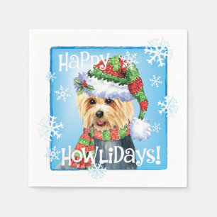 Kerstman Australische Terrier Napkins Servet
