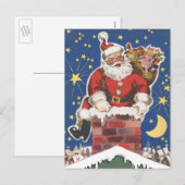  kerstman, avond voor Kerstmis Feestdagenkaart (Voorkant / Achterkant)