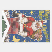  kerstman, avond voor Kerstmis Inpakpapier Vel (Voorkant)