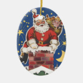  kerstman, avond voor Kerstmis Keramisch Ornament (Voorkant)