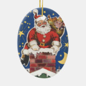  kerstman, avond voor Kerstmis Keramisch Ornament (Achterkant)