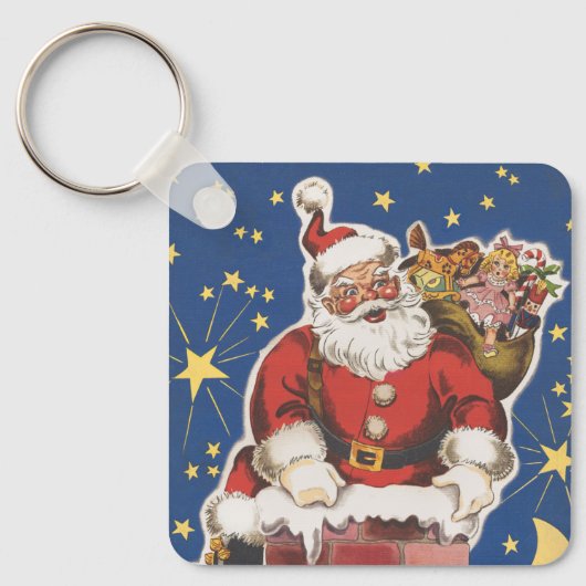  kerstman, avond voor Kerstmis Sleutelhanger (Voorkant)