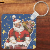  kerstman, avond voor Kerstmis Sleutelhanger (Achterkant)