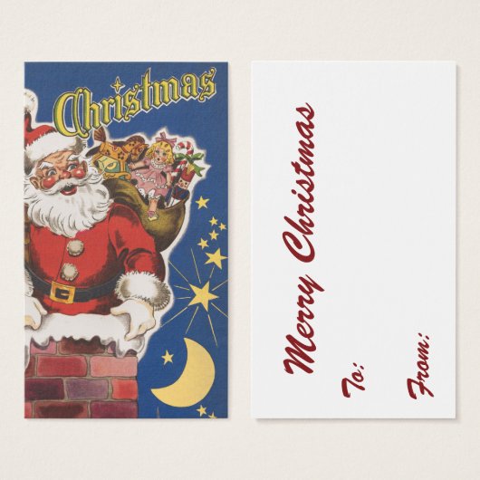  kerstman, avond voor Kerstmis Visitekaartjes (Voorkant /achterkant)
